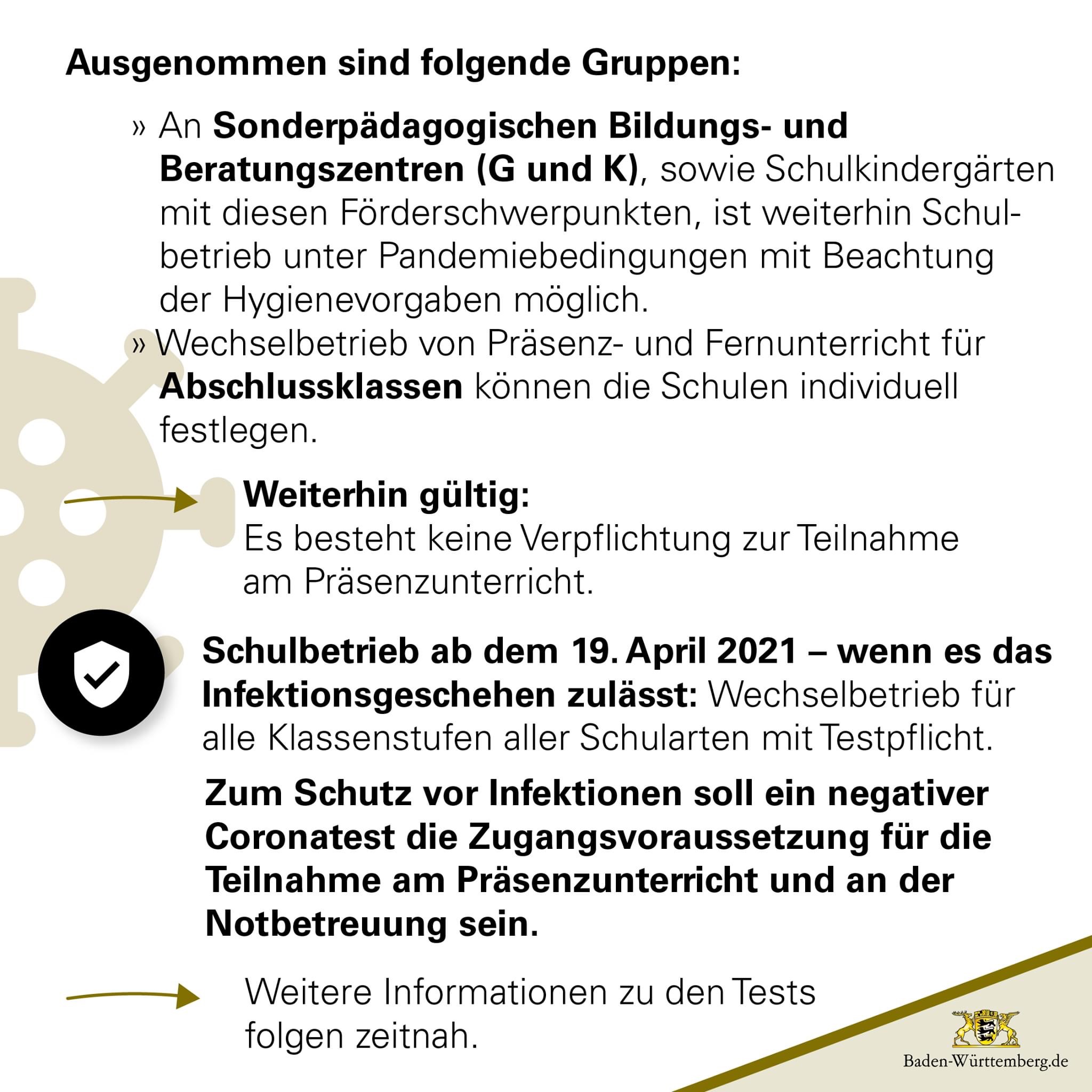 Grafik Schulbetrieb nach den Osterferien Teil 2