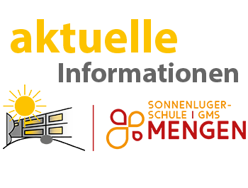 Aktuelle Information als Logo mit gelber Schrift